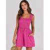 imageCaracilia Womens Summer Casual Smocked Rompers Square Neck Sleeveless Loose Shorts Jumpsuit 2025 Beach Vacation OutfitsRose Pink