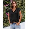 imageCaracilia Womens Sweater Tops Summer Casual V Neck Cap Sleeve Vests Loose Lightweight Side Slit Hem Shirts 2025 BlouseBlack