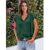 imageCaracilia Womens Sweater Tops Summer Casual V Neck Cap Sleeve Vests Loose Lightweight Side Slit Hem Shirts 2025 BlouseDeep Green