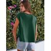 imageCaracilia Womens Sweater Tops Summer Casual V Neck Cap Sleeve Vests Loose Lightweight Side Slit Hem Shirts 2025 BlouseDeep Green