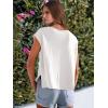 imageCaracilia Womens Sweater Tops Summer Casual V Neck Cap Sleeve Vests Loose Lightweight Side Slit Hem Shirts 2025 BlouseWhite