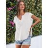 imageCaracilia Womens Sweater Tops Summer Casual V Neck Cap Sleeve Vests Loose Lightweight Side Slit Hem Shirts 2025 BlouseWhite