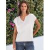 imageCaracilia Womens Sweater Tops Summer Casual V Neck Cap Sleeve Vests Loose Lightweight Side Slit Hem Shirts 2025 BlouseWhite