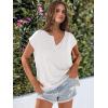 imageCaracilia Womens Sweater Tops Summer Casual V Neck Cap Sleeve Vests Loose Lightweight Side Slit Hem Shirts 2025 BlouseWhite