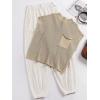 imageCaracilia Womens Two Piece Outfits Knit Sweater Sets Matching Lounge Set Sweatsuit Tracksuit Summer Trendy Clothes Khaki White M