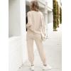 imageCaracilia Womens Two Piece Outfits Sweater Sets Long Sleeve Knit Tops Matching Cargo Jogger Pants 2025 Fall Lounge SetsApricot