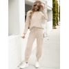 imageCaracilia Womens Two Piece Outfits Sweater Sets Long Sleeve Knit Tops Matching Cargo Jogger Pants 2025 Fall Lounge SetsApricot
