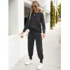 imageCaracilia Womens Two Piece Outfits Sweater Sets Long Sleeve Knit Tops Matching Cargo Jogger Pants 2025 Fall Lounge SetsBlack