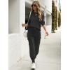 imageCaracilia Womens Two Piece Outfits Sweater Sets Long Sleeve Knit Tops Matching Cargo Jogger Pants 2025 Fall Lounge SetsBlack