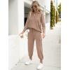 imageCaracilia Womens Two Piece Outfits Sweater Sets Long Sleeve Knit Tops Matching Cargo Jogger Pants 2025 Fall Lounge SetsDeep Apricot