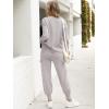 imageCaracilia Womens Two Piece Outfits Sweater Sets Long Sleeve Knit Tops Matching Cargo Jogger Pants 2025 Fall Lounge SetsGray