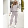 imageCaracilia Womens Two Piece Outfits Sweater Sets Long Sleeve Knit Tops Matching Cargo Jogger Pants 2025 Fall Lounge SetsGray