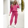 imageCaracilia Womens Two Piece Outfits Sweater Sets Long Sleeve Knit Tops Matching Cargo Jogger Pants 2025 Fall Lounge SetsHot Pink