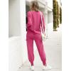 imageCaracilia Womens Two Piece Outfits Sweater Sets Long Sleeve Knit Tops Matching Cargo Jogger Pants 2025 Fall Lounge SetsHot Pink