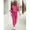 imageCaracilia Womens Two Piece Outfits Sweater Sets Long Sleeve Knit Tops Matching Cargo Jogger Pants 2025 Fall Lounge SetsHot Pink