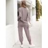 imageCaracilia Womens Two Piece Outfits Sweater Sets Long Sleeve Knit Tops Matching Cargo Jogger Pants 2025 Fall Lounge SetsKhaki