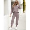 imageCaracilia Womens Two Piece Outfits Sweater Sets Long Sleeve Knit Tops Matching Cargo Jogger Pants 2025 Fall Lounge SetsKhaki