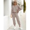 imageCaracilia Womens Two Piece Outfits Sweater Sets Long Sleeve Knit Tops Matching Cargo Jogger Pants 2025 Fall Lounge SetsLight Coffeegrey