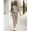 imageCaracilia Womens Two Piece Outfits Sweater Sets Long Sleeve Knit Tops Matching Cargo Jogger Pants 2025 Fall Lounge SetsLight Coffeegrey