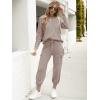 imageCaracilia Womens Two Piece Outfits Sweater Sets Long Sleeve Knit Tops Matching Cargo Jogger Pants 2025 Fall Lounge SetsLight Coffeegrey
