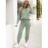 imageCaracilia Womens Two Piece Outfits Sweater Sets Long Sleeve Knit Tops Matching Cargo Jogger Pants 2025 Fall Lounge SetsMint