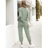 imageCaracilia Womens Two Piece Outfits Sweater Sets Long Sleeve Knit Tops Matching Cargo Jogger Pants 2025 Fall Lounge SetsMint