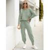 imageCaracilia Womens Two Piece Outfits Sweater Sets Long Sleeve Knit Tops Matching Cargo Jogger Pants 2025 Fall Lounge SetsMint