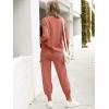 imageCaracilia Womens Two Piece Outfits Sweater Sets Long Sleeve Knit Tops Matching Cargo Jogger Pants 2025 Fall Lounge SetsRust