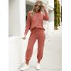 imageCaracilia Womens Two Piece Outfits Sweater Sets Long Sleeve Knit Tops Matching Cargo Jogger Pants 2025 Fall Lounge SetsRust