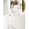 imageCaracilia Womens Two Piece Outfits Sweater Sets Long Sleeve Knit Tops Matching Cargo Jogger Pants 2025 Fall Lounge SetsWhite