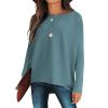 imageCaracilia Women Boat Neck Batwing Long Sleeve 2024 Fall Oversized Ribbed Knit Pullover Sweaters Baggy Jumper Tunic TopsBlue