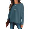 imageCaracilia Women Boat Neck Batwing Long Sleeve 2024 Fall Oversized Ribbed Knit Pullover Sweaters Baggy Jumper Tunic TopsCyan