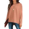 imageCaracilia Women Boat Neck Batwing Long Sleeve 2024 Fall Oversized Ribbed Knit Pullover Sweaters Baggy Jumper Tunic TopsOrange Red