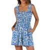 Floral Print Blue and White