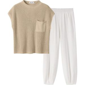 imageCaracilia Womens Two Piece Outfits Knit Sweater Sets Matching Lounge Set Sweatsuit Tracksuit Summer Trendy Clothes Khaki White M