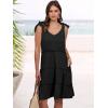 imageCaracilia Women 2025 Summer Beach Vacation Dress Sleeveless V Neck Tie Shoulder Flowy Casual Cute Mini Sundress with PocketsBlack