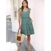 imageCaracilia Women 2025 Summer Beach Vacation Dress Sleeveless V Neck Tie Shoulder Flowy Casual Cute Mini Sundress with PocketsGreen