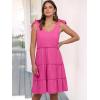 imageCaracilia Women 2025 Summer Beach Vacation Dress Sleeveless V Neck Tie Shoulder Flowy Casual Cute Mini Sundress with PocketsHot Pink