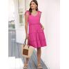 imageCaracilia Women 2025 Summer Beach Vacation Dress Sleeveless V Neck Tie Shoulder Flowy Casual Cute Mini Sundress with PocketsHot Pink