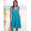 imageCaracilia Women 2025 Summer Beach Vacation Dress Sleeveless V Neck Tie Shoulder Flowy Casual Cute Mini Sundress with PocketsLake Green