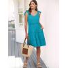 imageCaracilia Women 2025 Summer Beach Vacation Dress Sleeveless V Neck Tie Shoulder Flowy Casual Cute Mini Sundress with PocketsLake Green