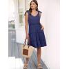 imageCaracilia Women 2025 Summer Beach Vacation Dress Sleeveless V Neck Tie Shoulder Flowy Casual Cute Mini Sundress with PocketsNavy Blue