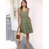 imageCaracilia Women 2025 Summer Beach Vacation Dress Sleeveless V Neck Tie Shoulder Flowy Casual Cute Mini Sundress with PocketsOlive