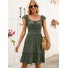 imageCaracilia Womens Summer Casual Sleeveless Sweetheart Neckline Mini Dress 2025 Smocked Boho Beach Vacation Short SundressArmy Green