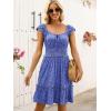 imageCaracilia Womens Summer Casual Sleeveless Sweetheart Neckline Mini Dress 2025 Smocked Boho Beach Vacation Short SundressBlue White Dot