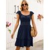 imageCaracilia Womens Summer Casual Sleeveless Sweetheart Neckline Mini Dress 2025 Smocked Boho Beach Vacation Short SundressNavy Blue