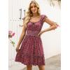 imageCaracilia Womens Summer Casual Sleeveless Sweetheart Neckline Mini Dress 2025 Smocked Boho Beach Vacation Short SundressRed White Dot