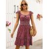 imageCaracilia Womens Summer Casual Sleeveless Sweetheart Neckline Mini Dress 2025 Smocked Boho Beach Vacation Short SundressRed White Dot