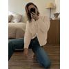 imageCaracilia Cardigan Sweaters for Women Cropped Open Front Tweed Knit Button Down Dressy Casual Jacket 2025 Spring OutwearApricot