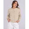 imageCaracilia Cardigan Sweaters for Women Cropped Open Front Tweed Knit Button Down Dressy Casual Jacket 2025 Spring OutwearApricot